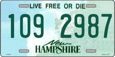 NH license plate 1092987