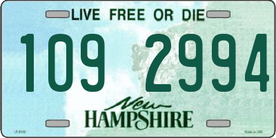NH license plate 1092994