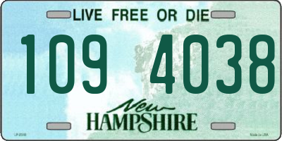 NH license plate 1094038