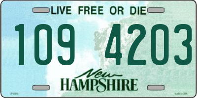 NH license plate 1094203