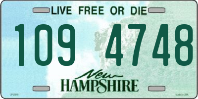 NH license plate 1094748