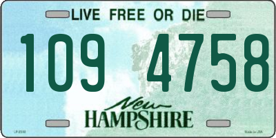 NH license plate 1094758