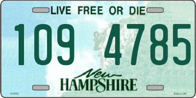 NH license plate 1094785