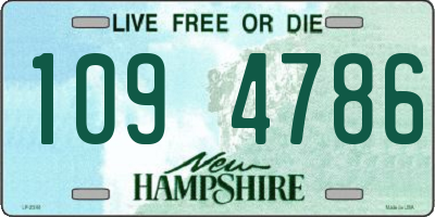 NH license plate 1094786