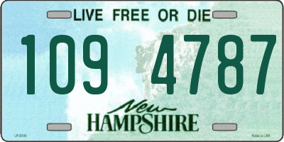 NH license plate 1094787