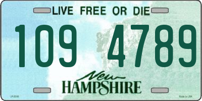 NH license plate 1094789