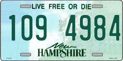 NH license plate 1094984