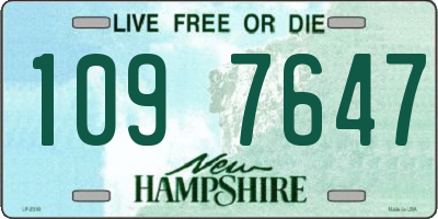 NH license plate 1097647