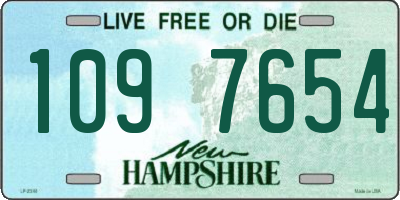 NH license plate 1097654