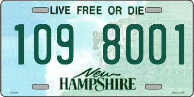 NH license plate 1098001
