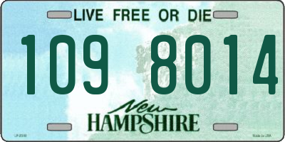 NH license plate 1098014