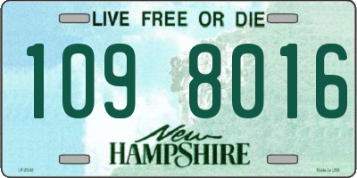 NH license plate 1098016