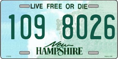 NH license plate 1098026