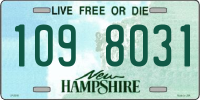 NH license plate 1098031