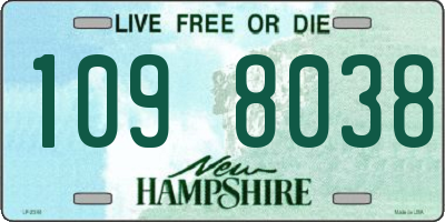 NH license plate 1098038