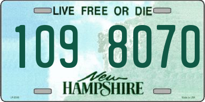 NH license plate 1098070