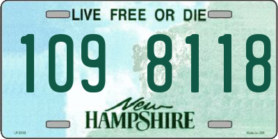 NH license plate 1098118