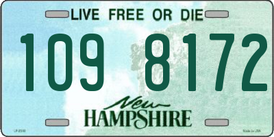 NH license plate 1098172