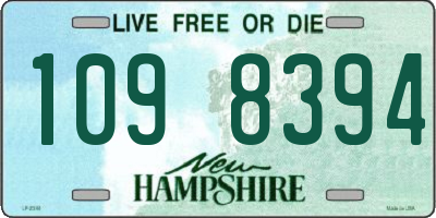 NH license plate 1098394