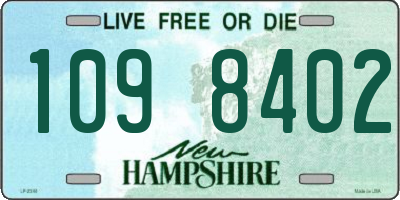 NH license plate 1098402