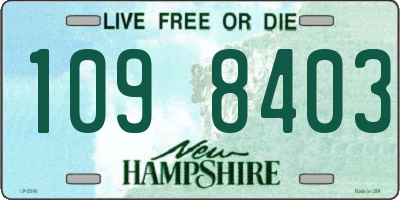 NH license plate 1098403