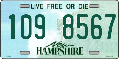 NH license plate 1098567