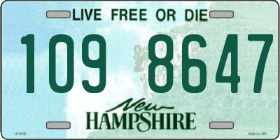 NH license plate 1098647