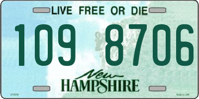 NH license plate 1098706