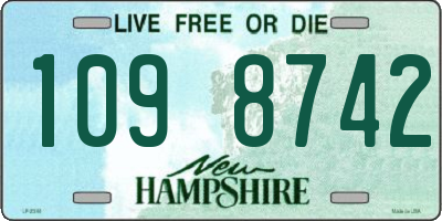 NH license plate 1098742