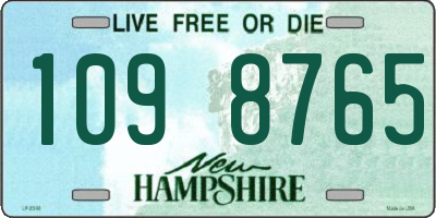 NH license plate 1098765