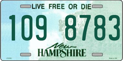NH license plate 1098783