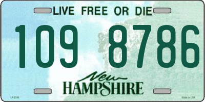 NH license plate 1098786