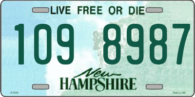 NH license plate 1098987