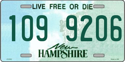 NH license plate 1099206