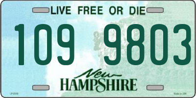 NH license plate 1099803