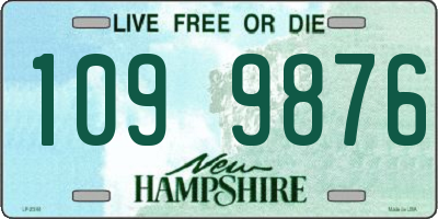 NH license plate 1099876