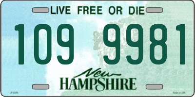 NH license plate 1099981
