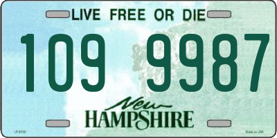 NH license plate 1099987