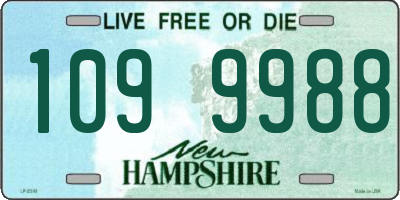 NH license plate 1099988