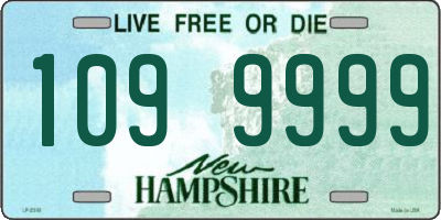 NH license plate 1099999