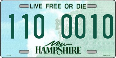 NH license plate 1100010
