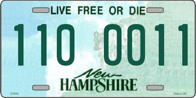NH license plate 1100011