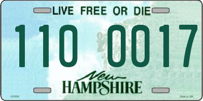 NH license plate 1100017