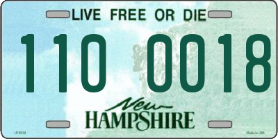 NH license plate 1100018