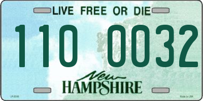 NH license plate 1100032
