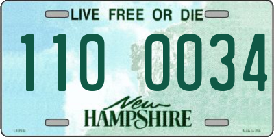 NH license plate 1100034