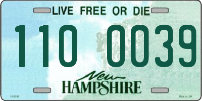 NH license plate 1100039