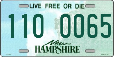 NH license plate 1100065