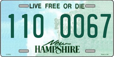 NH license plate 1100067