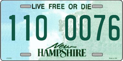 NH license plate 1100076